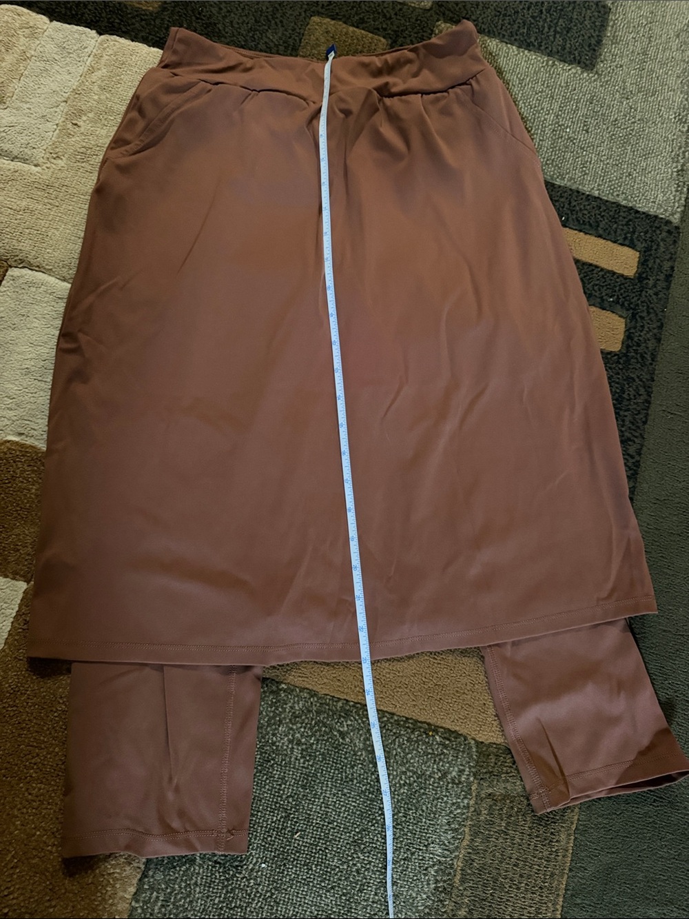 Brown Skirted Pants - Rich Chestnut Brown